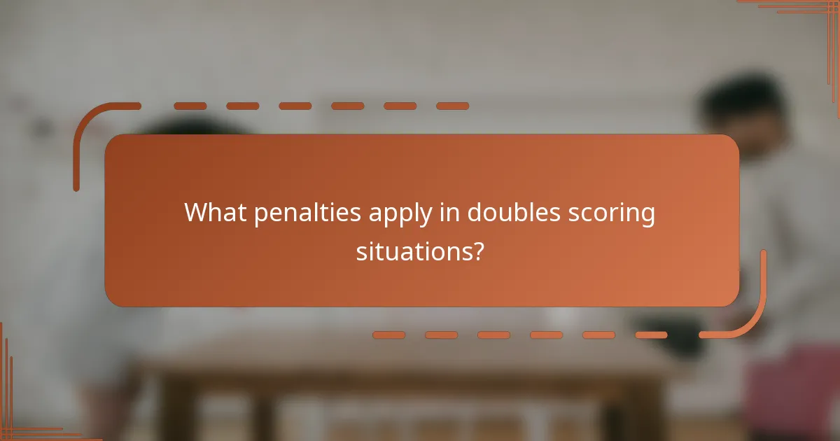 What penalties apply in doubles scoring situations?