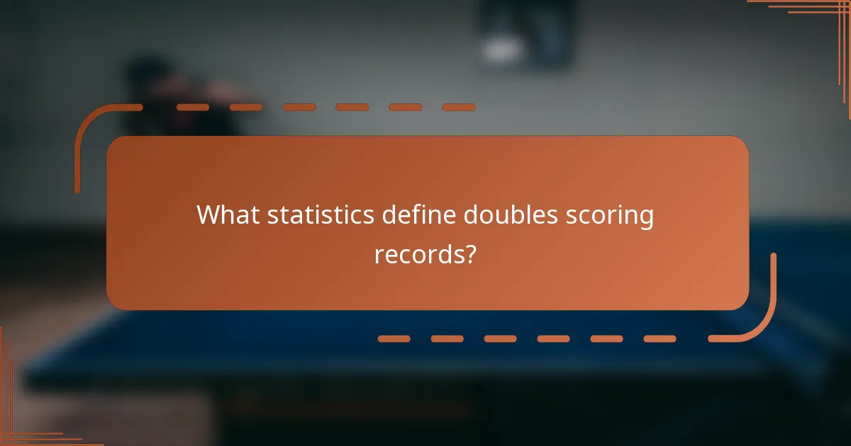 What statistics define doubles scoring records?